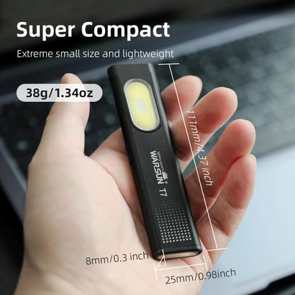Warsun USB-C Rechargeable LED Keychain Flashlight – 600Lm Mini Torch with Magnet