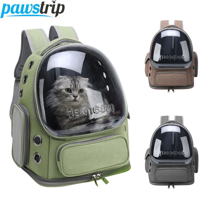 Transparent Pet Cat Carrier Backpack – Breathable Outdoor Travel Bag for Cats & Small Dogs