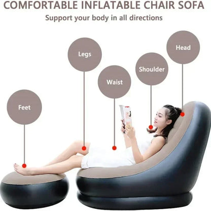 "AirLounge ComfortPro – Inflatable Recliner Sofa with Footrest"