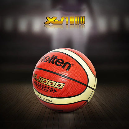 "Molten XJ1000 Basketball – Official PU Leather Ball for Indoor & Outdoor Training and Matches | Size 7/6/5"