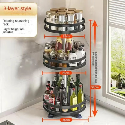 Rotating Non-Slip Spice Rack Organizer