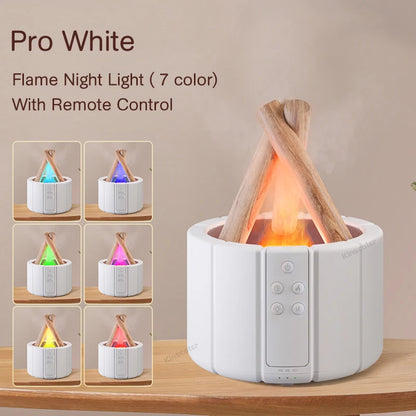 "KINSCOTER Simulated Flame Aroma Diffuser - Ultrasonic Air Humidifier & LED Essential Oil Lamp"