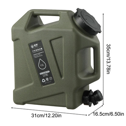 AquaCarry Pro: Portable 3-12L Water Container with Leak-Proof Faucet for Camping, Hiking, and Outdoor Adventures