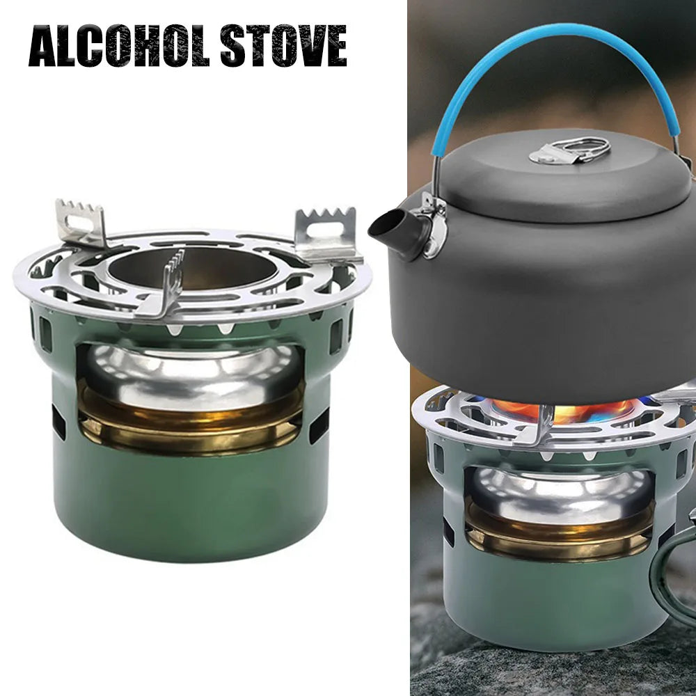 "Portable Mini Alcohol Stove for Camping and Outdoor Cooking"