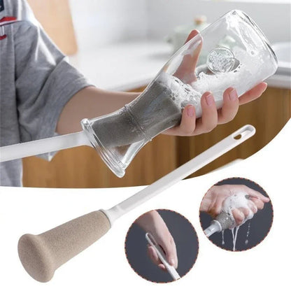 Long Handle Sponge Brush – Kitchen Bottle, Cup, and Jug Cleaning Tool