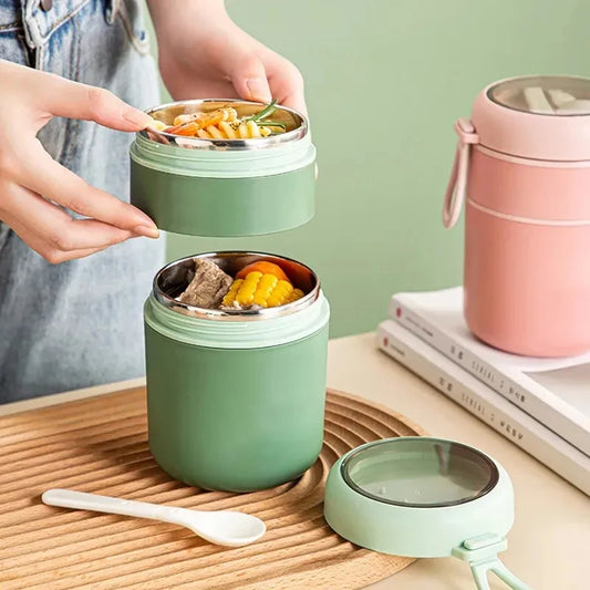 ThermoMeal: Insulated Food Jar & Soup Cup with Stainless Steel Thermos