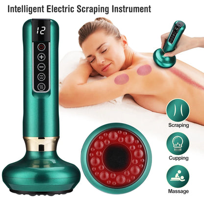 Electric Vacuum Cupping Massager with GuaSha & Infrared Heat for Anti-Cellulite and Body Slimming