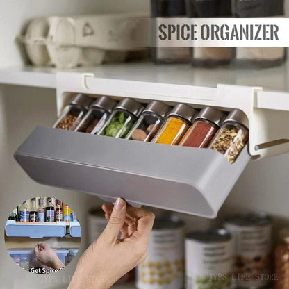 Self-Adhesive Wall-Mounted Spice Rack Organizer