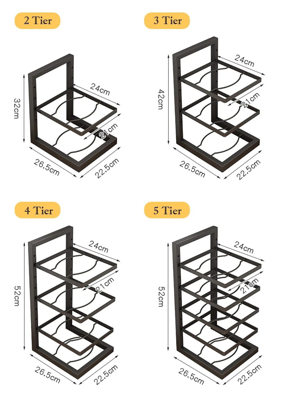 Adjustable Stainless Steel Pot and Pan Organizer – Multi-Layer Kitchen Storage Rack