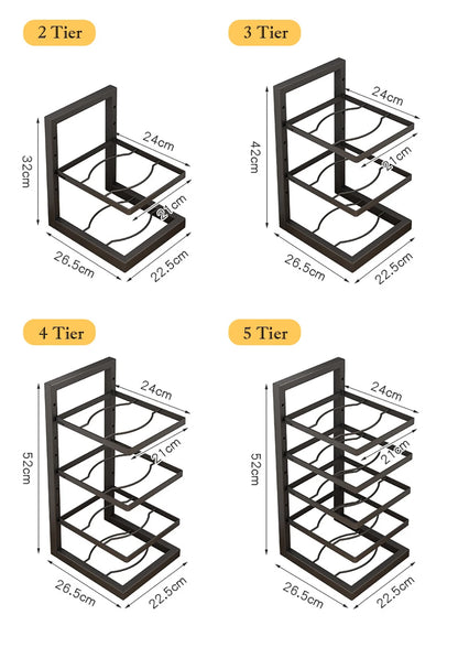 Adjustable Stainless Steel Pot and Pan Organizer – Multi-Layer Kitchen Storage Rack