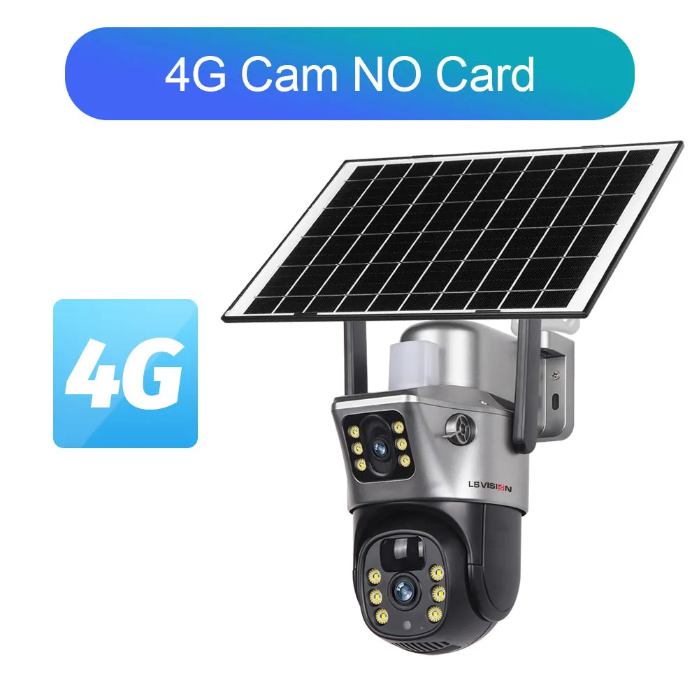 LS VISION 4K 8MP Dual-Lens Solar-Powered Security Camera with 4G/Wi-Fi and PTZ Auto-Tracking