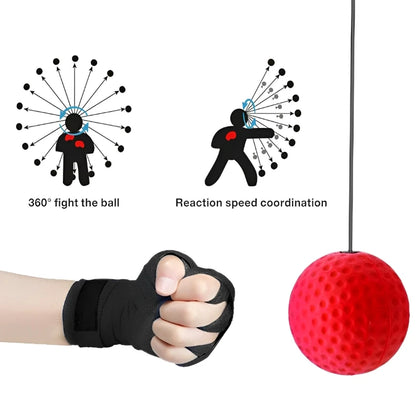 MMA Boxing Speed Ball Head-Mounted – PU Punch Training for Muay Thai, Sanda, and Hand-Eye Reaction