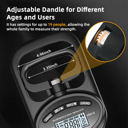 Digital Hand Grip Strength Meter – 265 Lbs Capacity with USB Charging and LCD Display