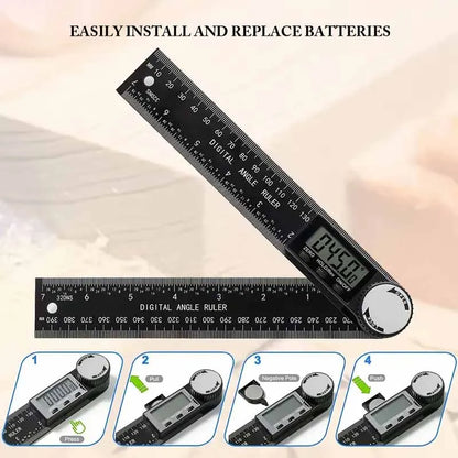 Digital Angle Finder and Measuring Scale 2-in-1 Tool for Woodworking and Precision Tasks