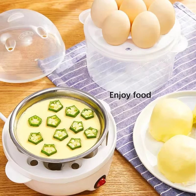 EggMaster Pro: 220V Double-Layer Multifunctional Egg Cooker and Mini Steamer