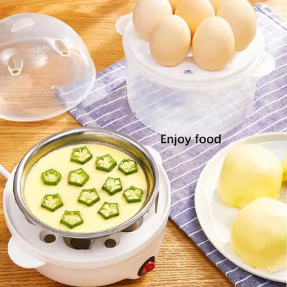 EggMaster Pro: 220V Double-Layer Multifunctional Egg Cooker and Mini Steamer