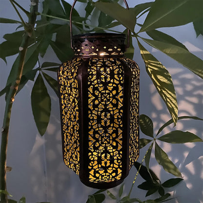 Retro Solar LED Hanging Lantern