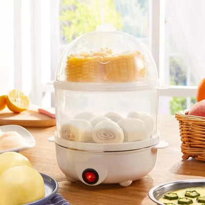 EggMaster Pro: 220V Double-Layer Multifunctional Egg Cooker and Mini Steamer