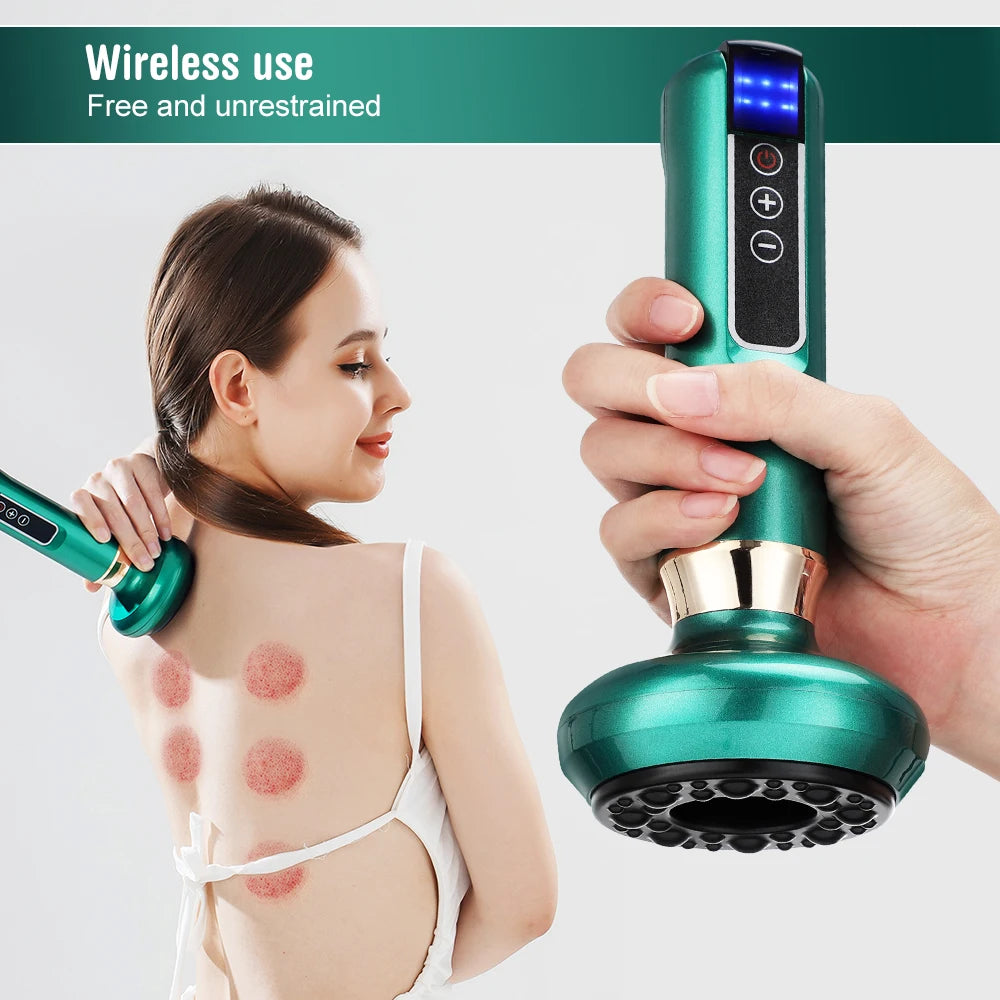 Electric Vacuum Cupping Massager with GuaSha & Infrared Heat for Anti-Cellulite and Body Slimming