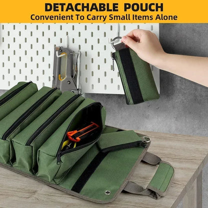 Professional Multi-Purpose Tool Bag with Roll-Up Design – Durable Multi-Pocket Organizer for Hardware and Small Tools