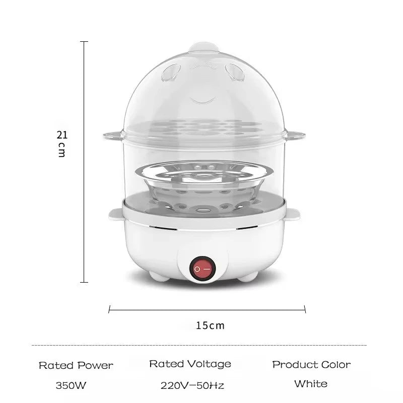 EggMaster Pro: 220V Double-Layer Multifunctional Egg Cooker and Mini Steamer