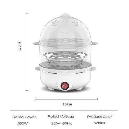 EggMaster Pro: 220V Double-Layer Multifunctional Egg Cooker and Mini Steamer