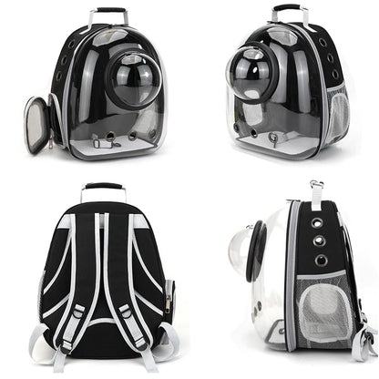 Transparent Space Capsule Pet Carrier Backpack – Breathable & Portable for Cats, Small Dogs, and Puppies