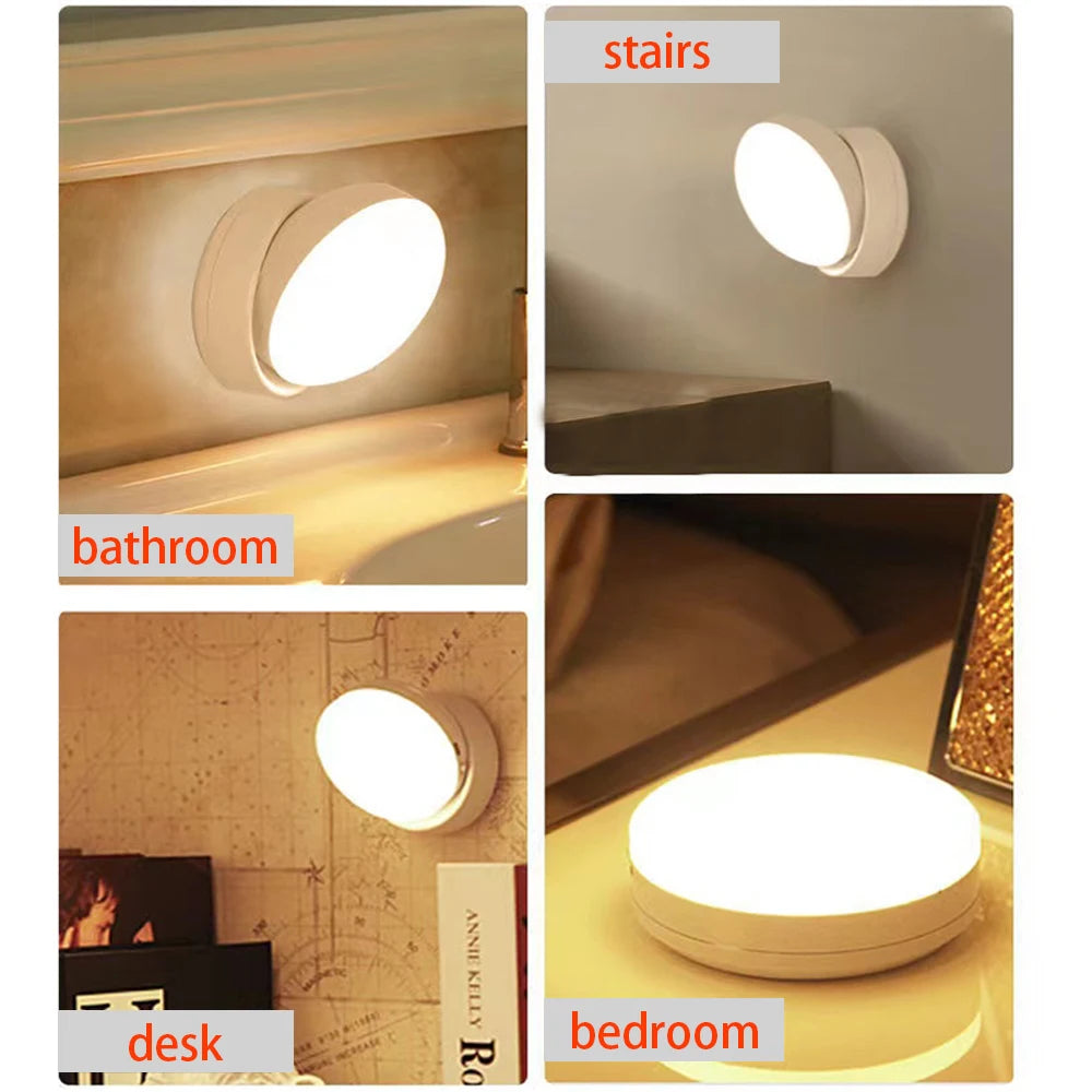 LED Motion Sensor Night Light with USB Charging for Bedside, Cabinet, and Wardrobe Lighting