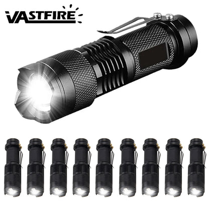 VASTFIRE Mini Q5 LED Flashlight – Adjustable Focus, Waterproof, Ultra-Bright Tactical Torch