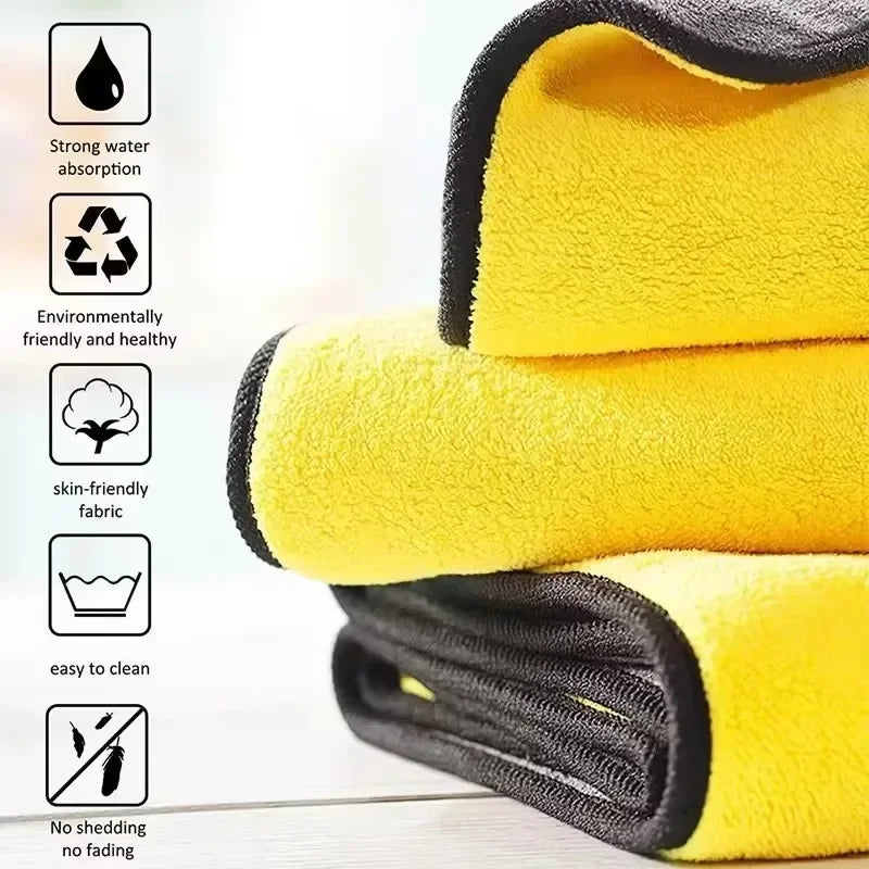 Double-Sided Microfiber Car Towels – Super Absorbent Cleaning & Detailing Cloths