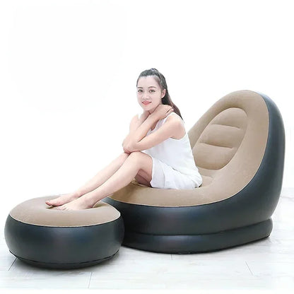 "AirLounge ComfortPro – Inflatable Recliner Sofa with Footrest"