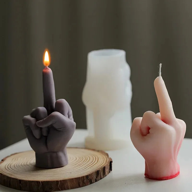 Middle Finger Silicone Mold – Creative Candle, Soap, and Resin Craft Mold for DIY Projects