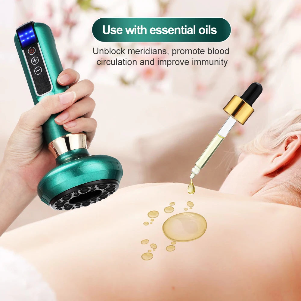 Electric Vacuum Cupping Massager with GuaSha & Infrared Heat for Anti-Cellulite and Body Slimming