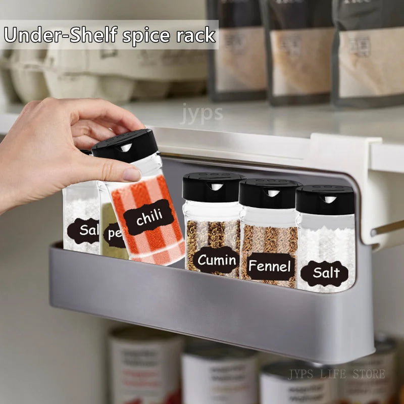 Self-Adhesive Wall-Mounted Spice Rack Organizer