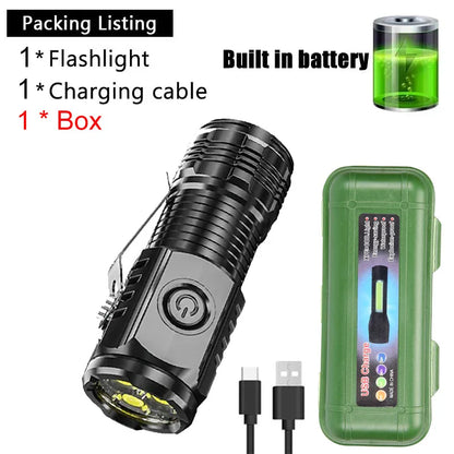 "UltraBeam Mini 3LED Magnetic Pen Flashlight – USB Rechargeable Torch"
