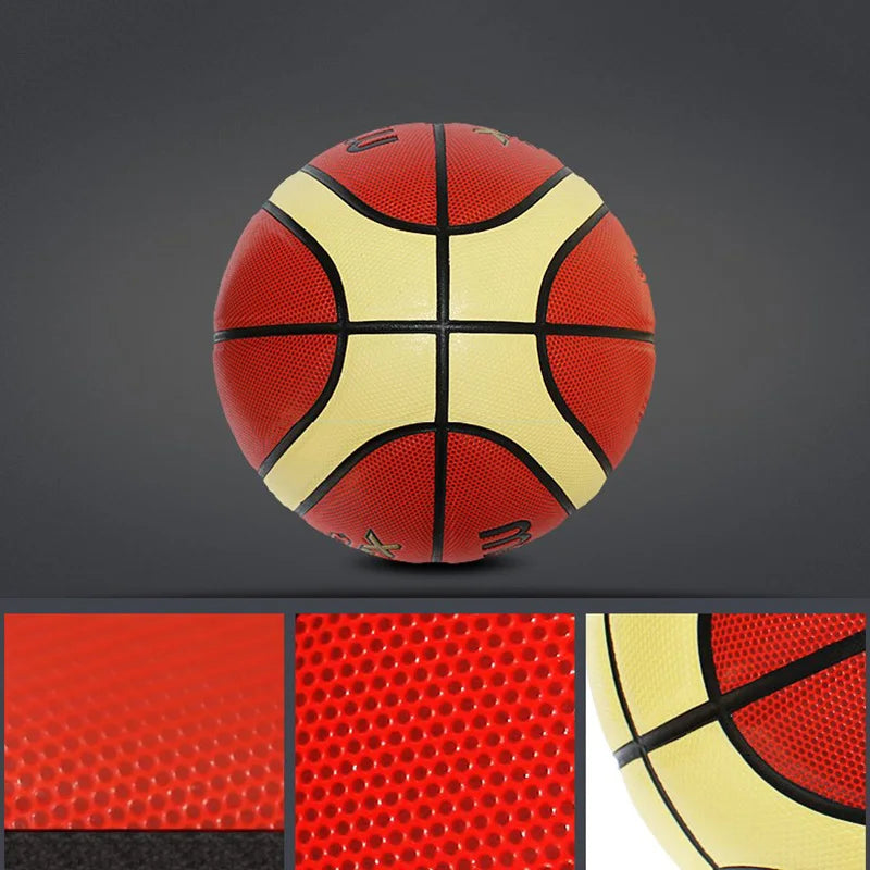 "Molten XJ1000 Basketball – Official PU Leather Ball for Indoor & Outdoor Training and Matches | Size 7/6/5"