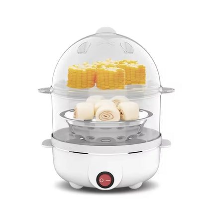 EggMaster Pro: 220V Double-Layer Multifunctional Egg Cooker and Mini Steamer