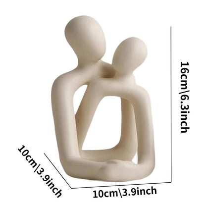 Heartwarming Loving Couple Resin Statue – Elegant Modern Home Decor Accent