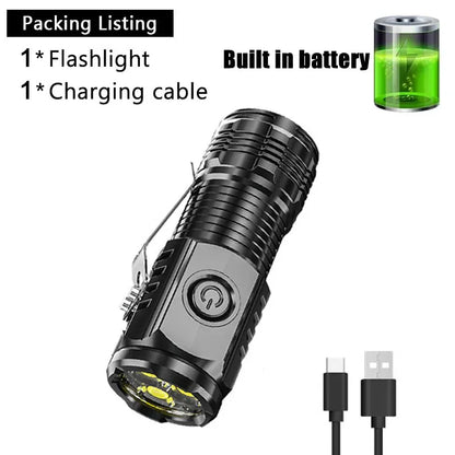 "UltraBeam Mini 3LED Magnetic Pen Flashlight – USB Rechargeable Torch"
