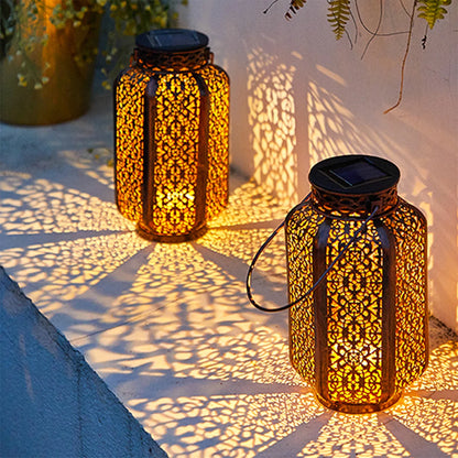 Retro Solar LED Hanging Lantern