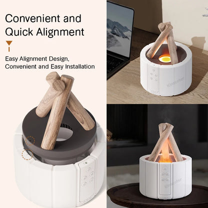 "KINSCOTER Simulated Flame Aroma Diffuser - Ultrasonic Air Humidifier & LED Essential Oil Lamp"