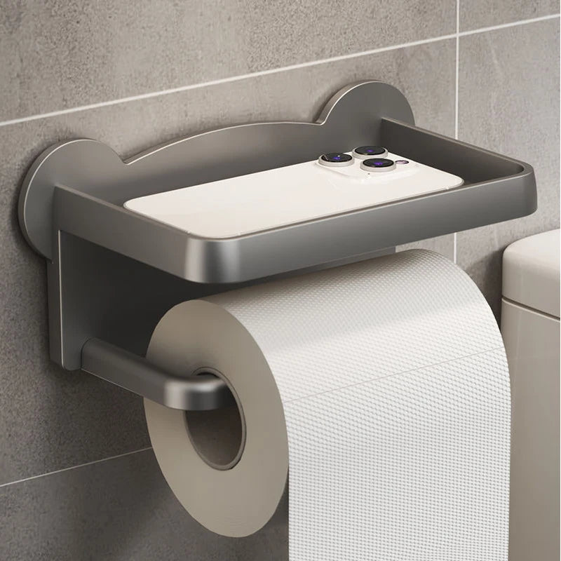 "No-Drill Bathroom Paper Towel Holder – Easy Install Storage Solution"