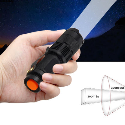 VASTFIRE Mini Q5 LED Flashlight – Adjustable Focus, Waterproof, Ultra-Bright Tactical Torch