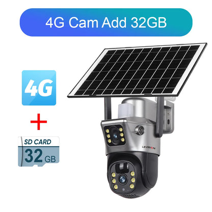 LS VISION 4K 8MP Dual-Lens Solar-Powered Security Camera with 4G/Wi-Fi and PTZ Auto-Tracking