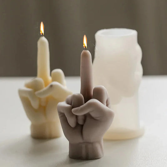 Middle Finger Silicone Mold – Creative Candle, Soap, and Resin Craft Mold for DIY Projects