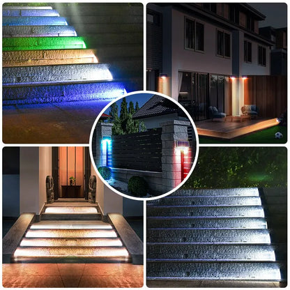 Waterproof Solar LED Outdoor Step Light with Lens, Secure Design for Pathways, Stairs, Decks, and Garden Lighting