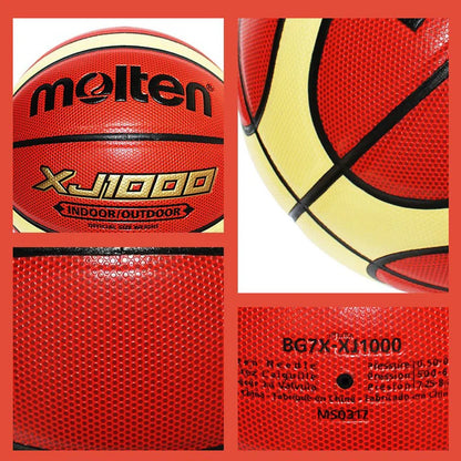 "Molten XJ1000 Basketball – Official PU Leather Ball for Indoor & Outdoor Training and Matches | Size 7/6/5"