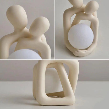 Heartwarming Loving Couple Resin Statue – Elegant Modern Home Decor Accent