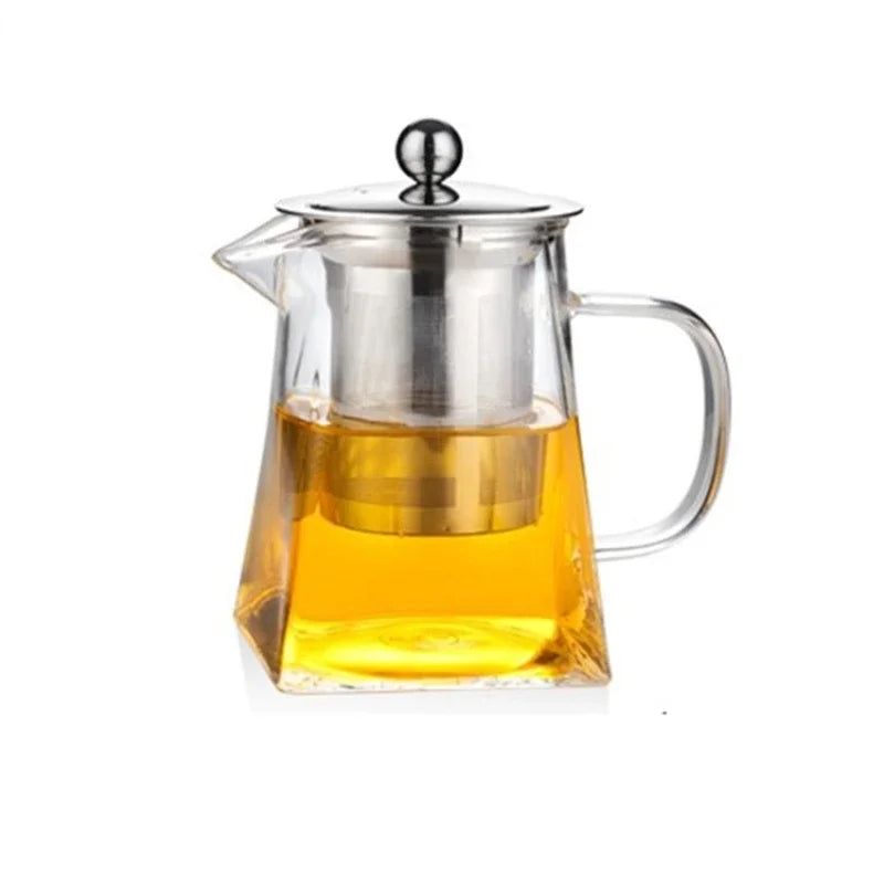 Elegant Glass Teapot with Stainless Steel Infuser – Premium Tea Brewing Set