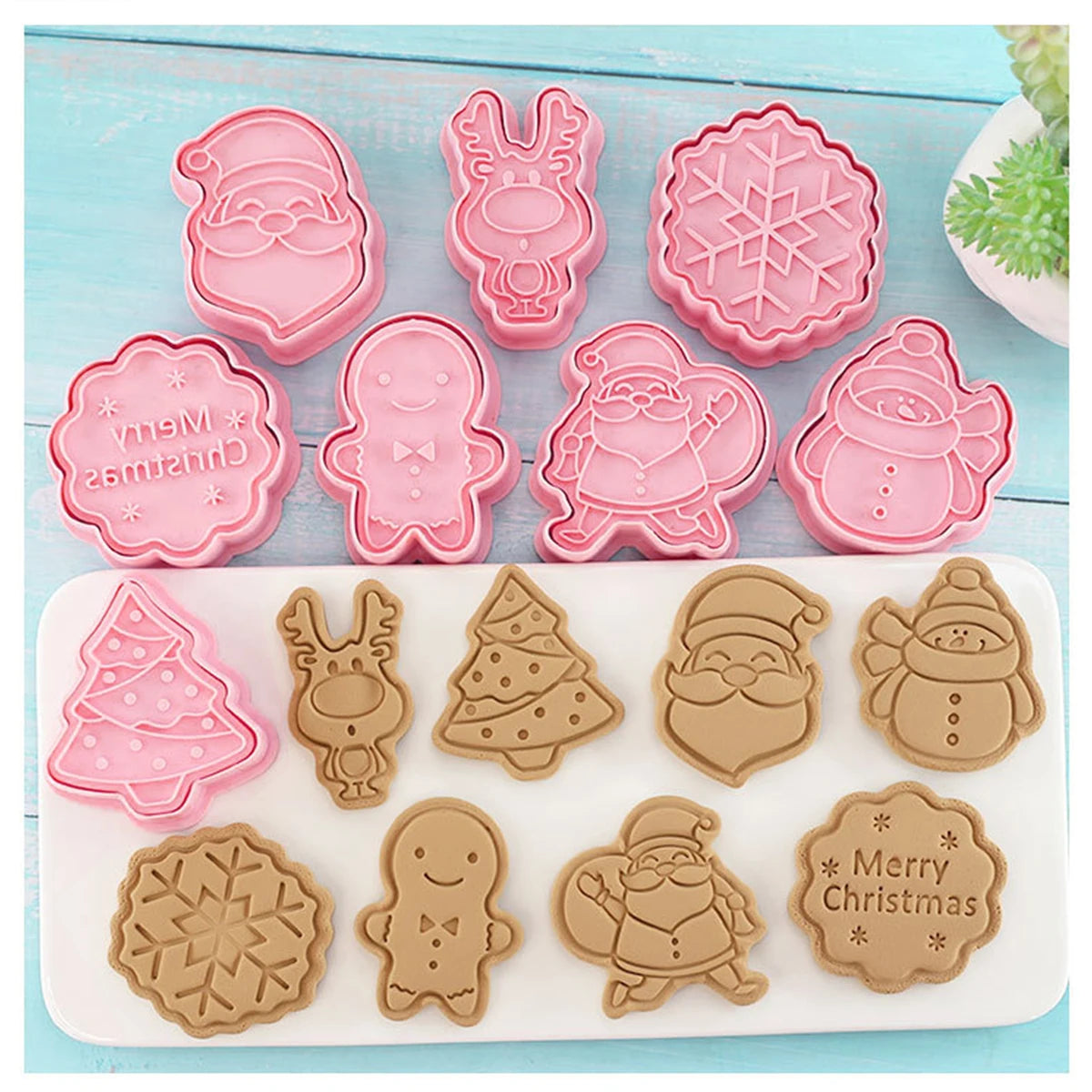 Christmas Cookie Cutter Set – Santa Claus & Festive Shapes for Baking"